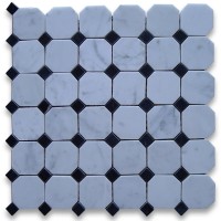 Carrara White 2 inch Octagon Polished Marble Mosaic